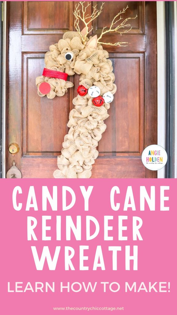 candy cane reindeer wreath