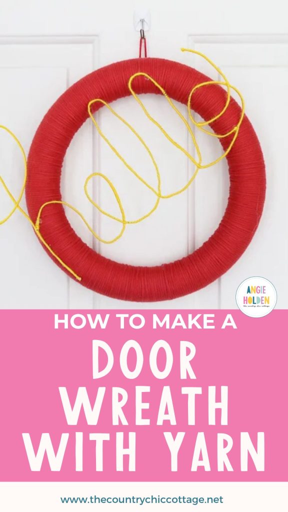 door wreath with yarn