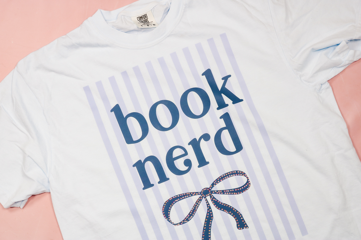 Add rhinestones to DTF prints.