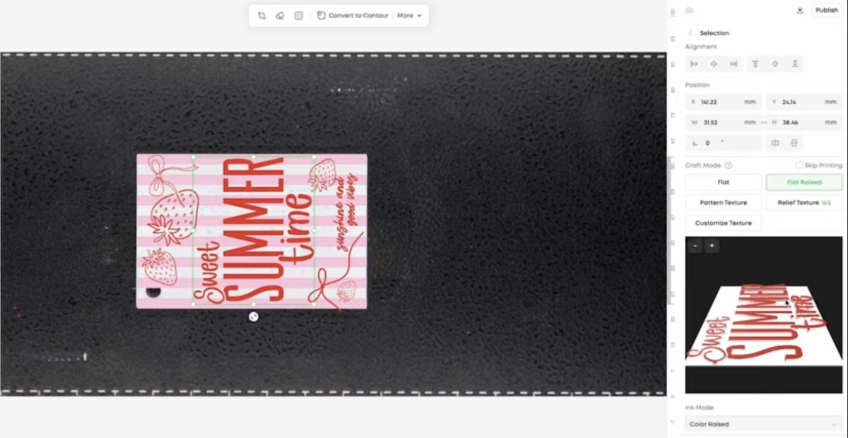 Resize the design so it fits on the blank.