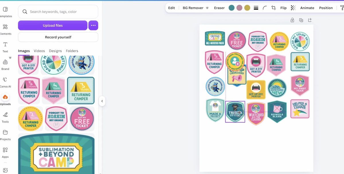Upload designs to Canva.