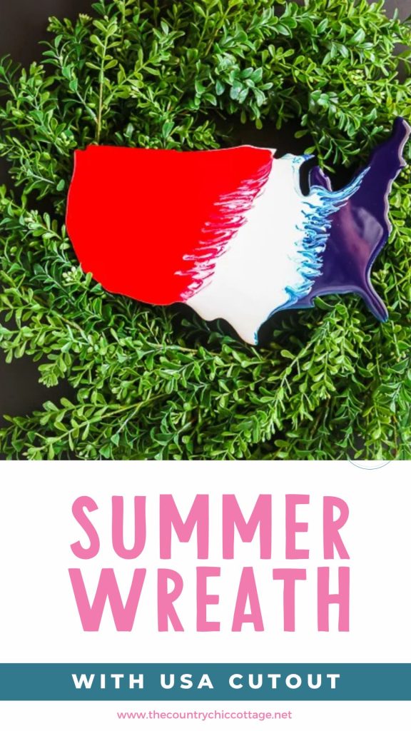 summer wreath with USA cutout