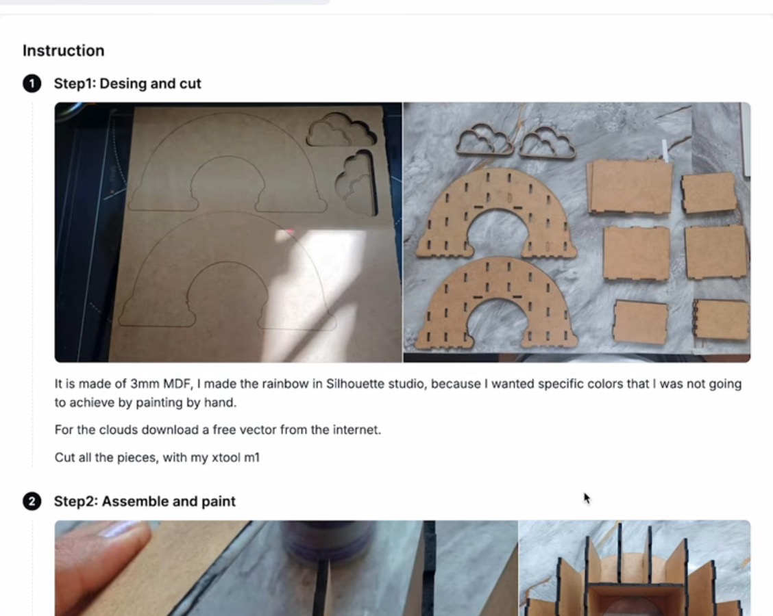 Project instructions in xTool Community.