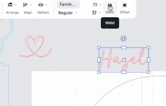 Weld letters together.