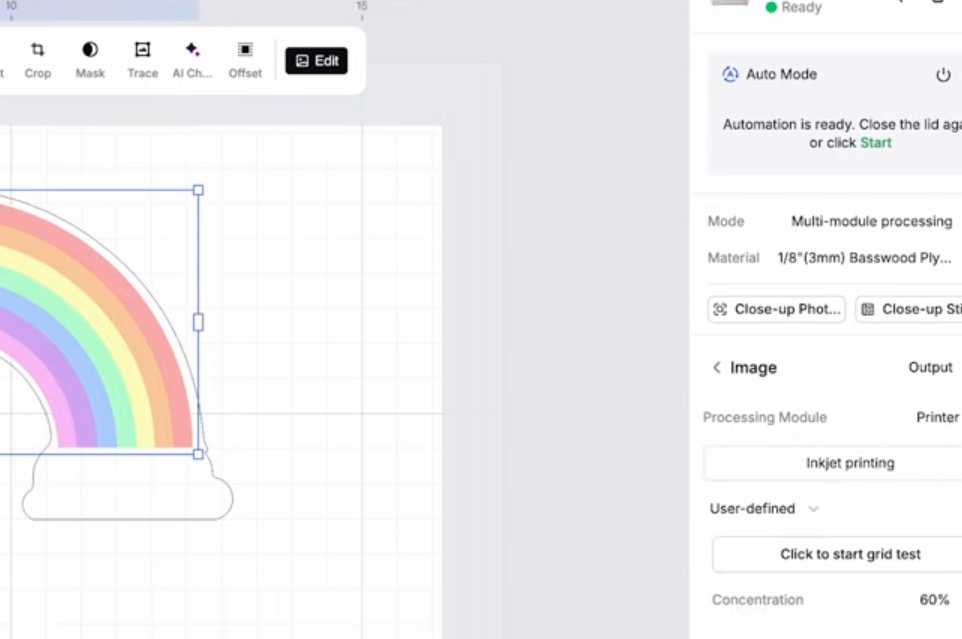 Change Mode to Multi-module process for Print Then Cut.