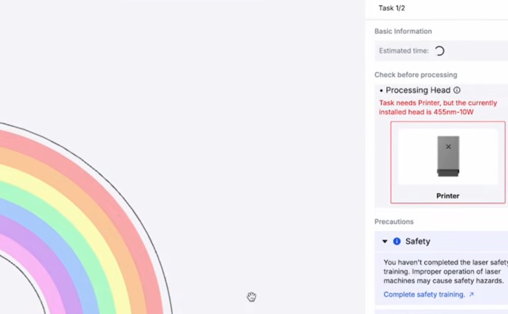 xTool Studio will prompt you to change the module to the Printer.