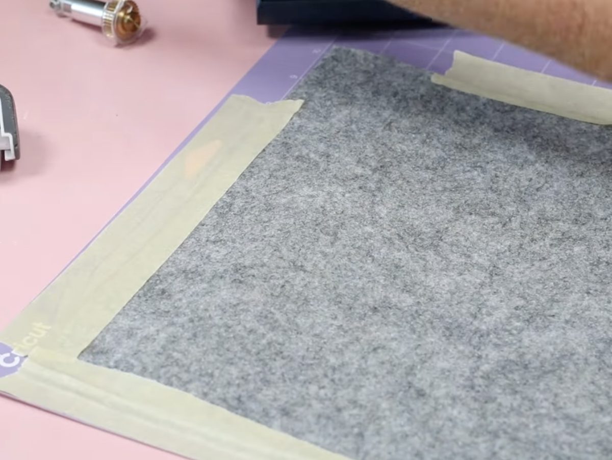 Felt on StrongGrip mat taped into place.