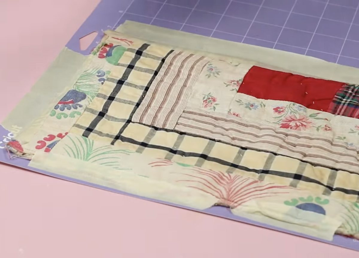 Vintage quilt square on StrongGrip mat.
