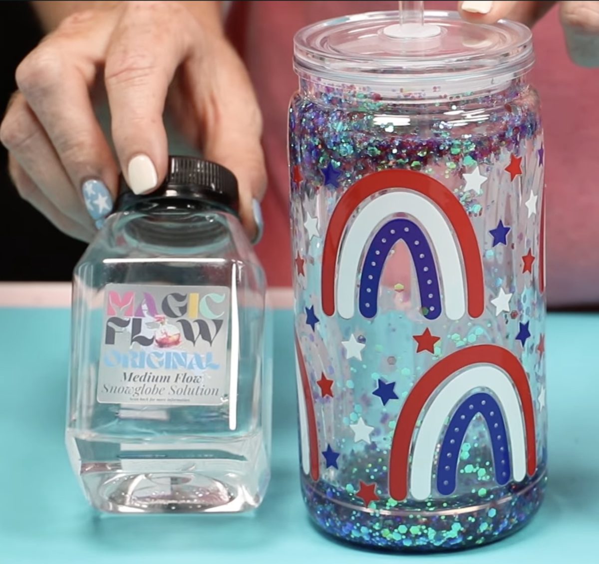 Medium flow solution and tumbler.