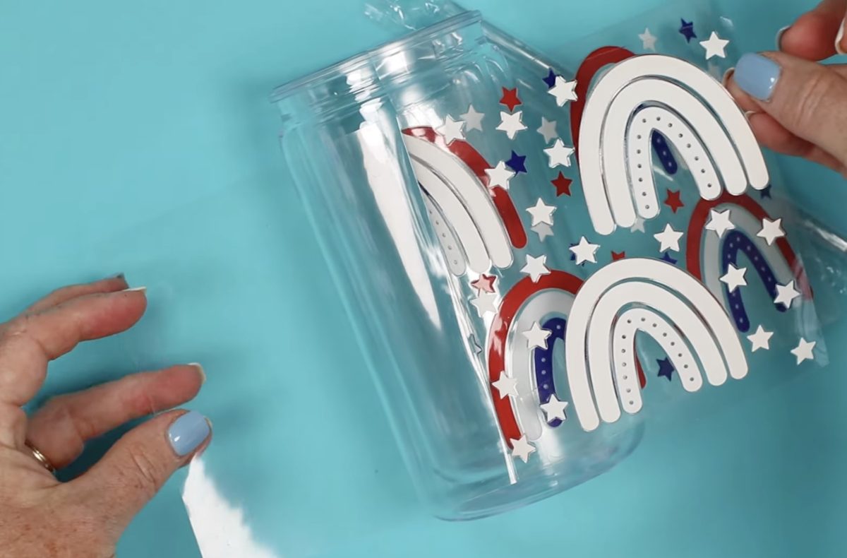 Peel away the bottom liner.