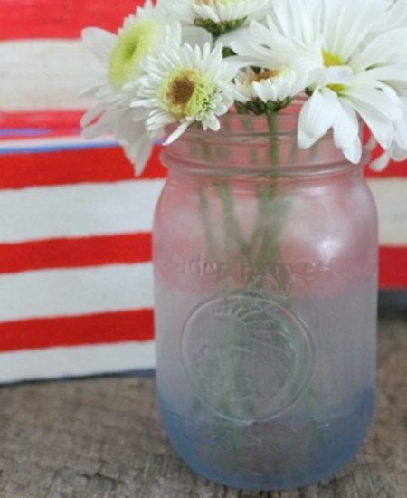 Patriotic Frosted Mason Jar