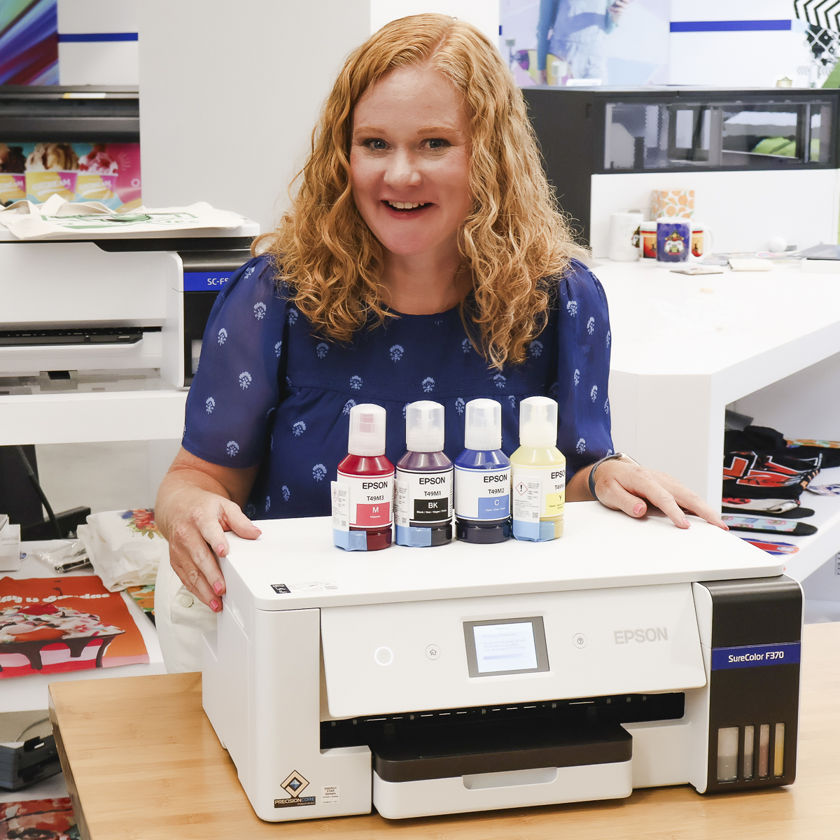 Epson SureColor F370 sublimation printer.