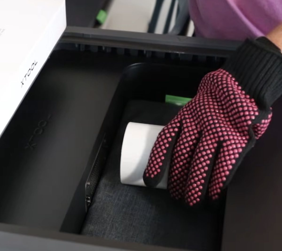 Add the sublimation candle jar to the sublimation oven module.