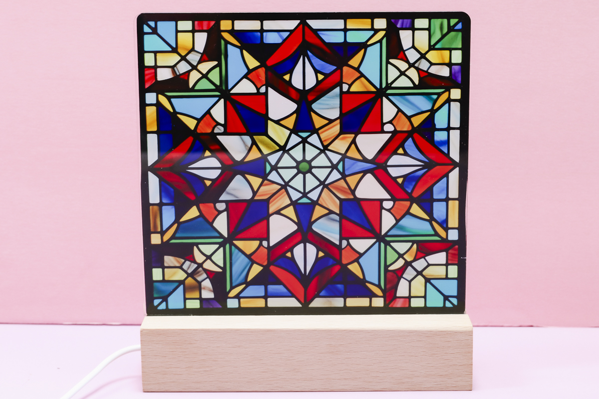 Stained glass acrylic nightlight.