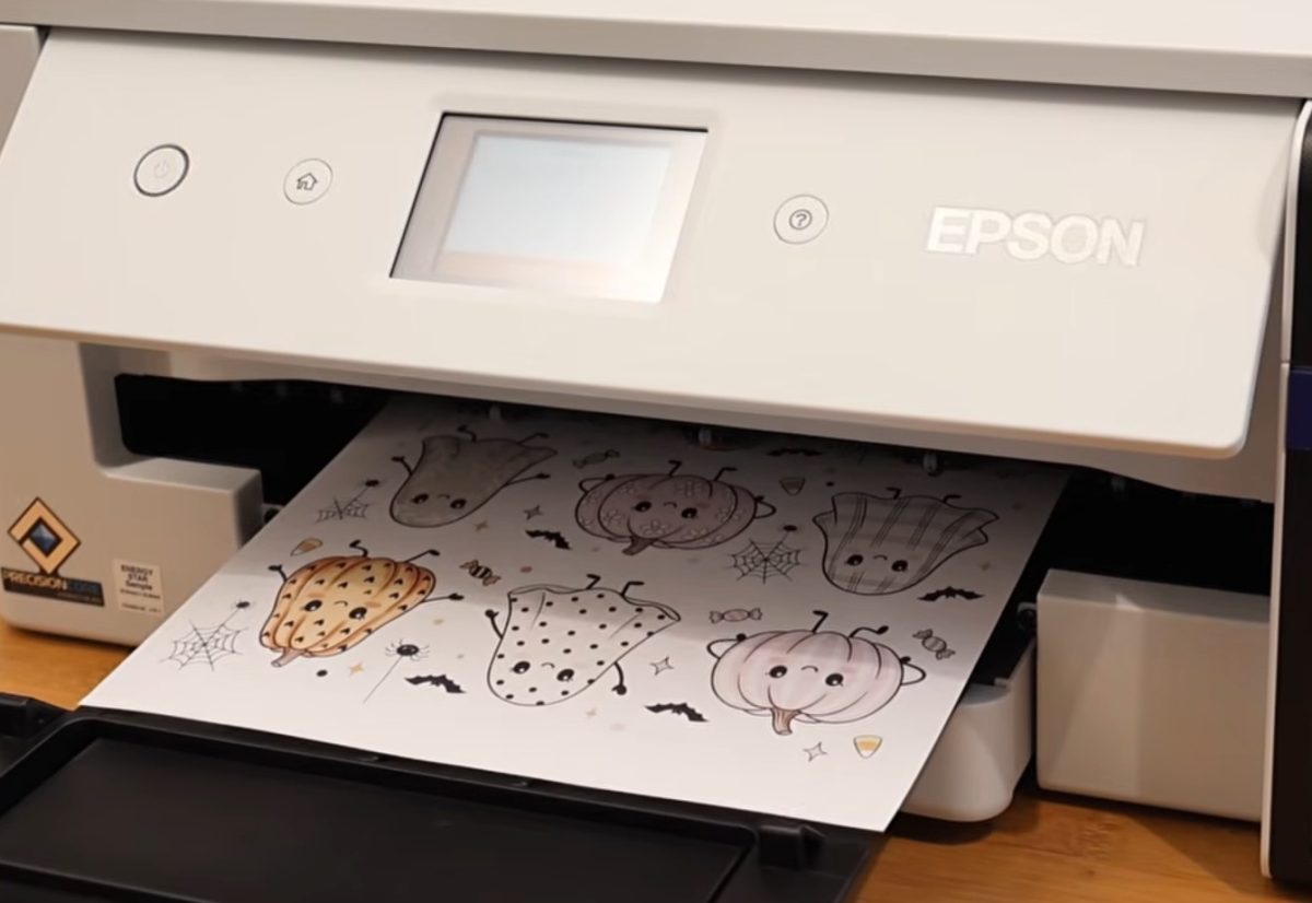 Epson SureColor F370 printing on 8.5 x 11 sublimation paper.
