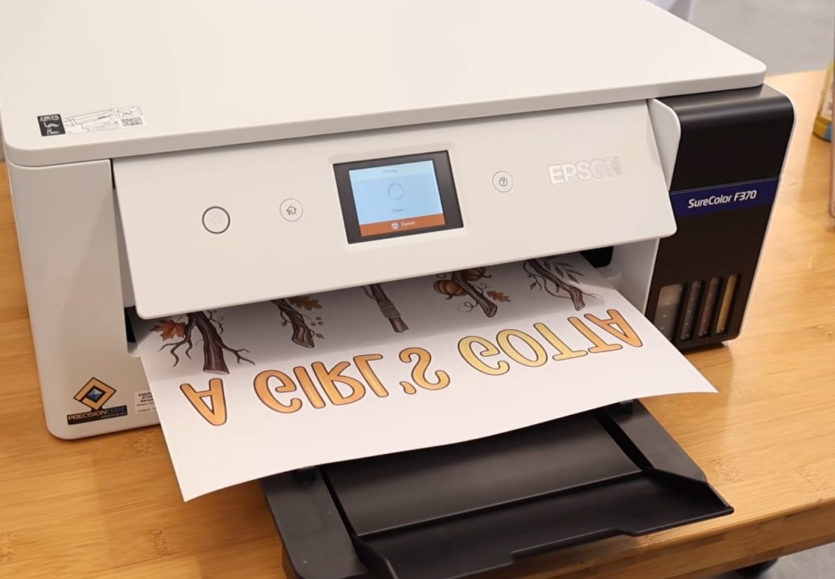 Epson SureColor F370 printing on 13x19 sublimation paper.