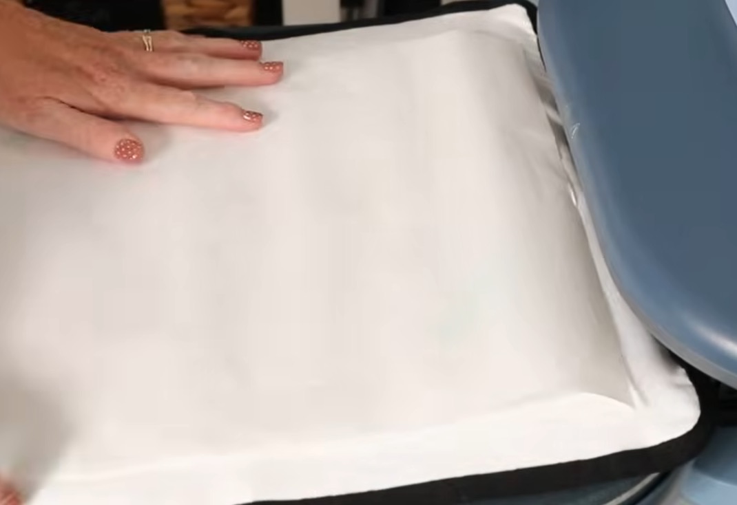 Cover sublimation print with protective paper.
