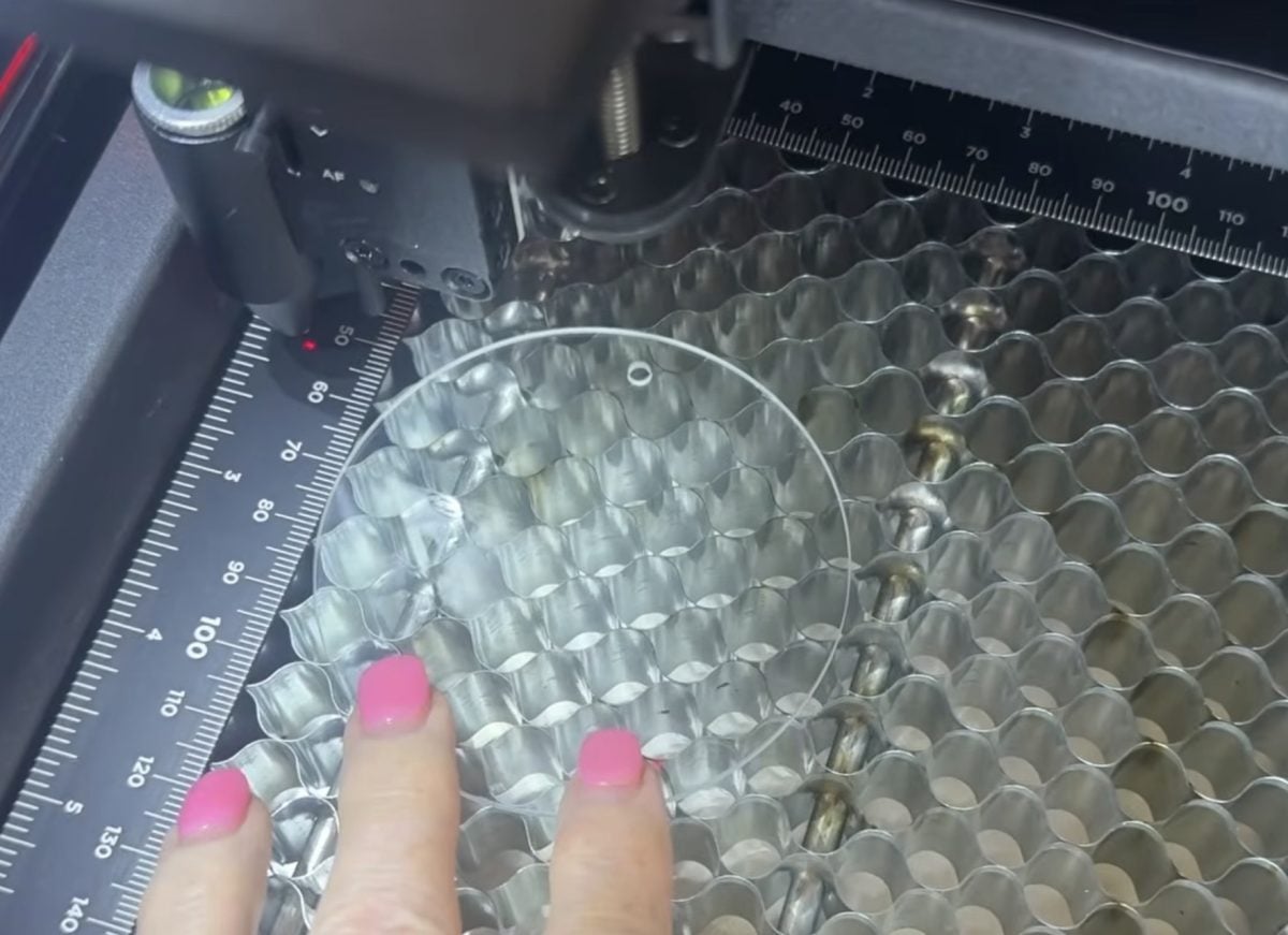 Place clear acrylic inside beamo II.