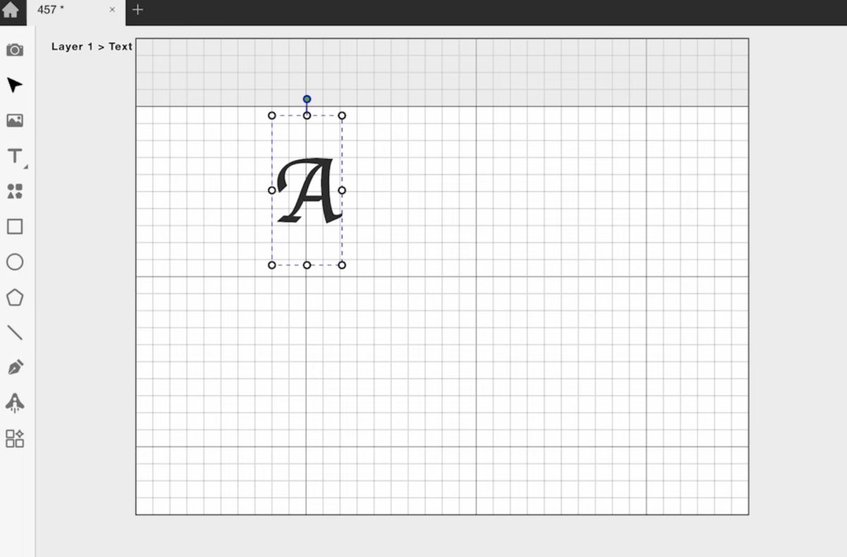 Choose a font and add monogram to the Beam Studio canvas.