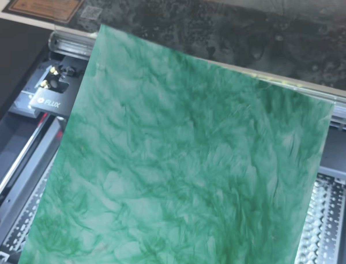 Turquoise and green Bloom cast acrylic