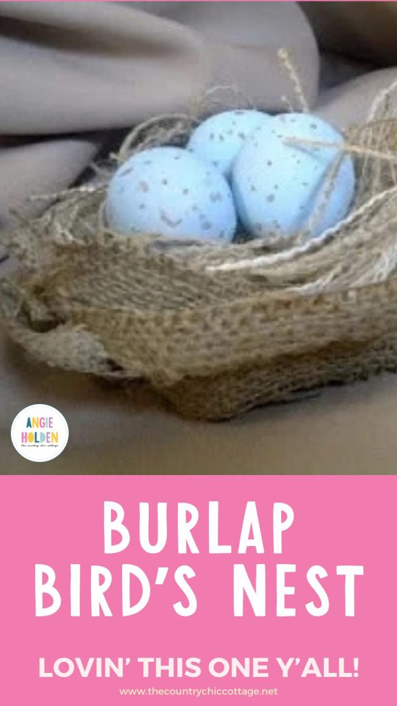 burlap birds nest