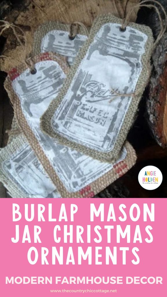 burlap mason jar christmas ornaments