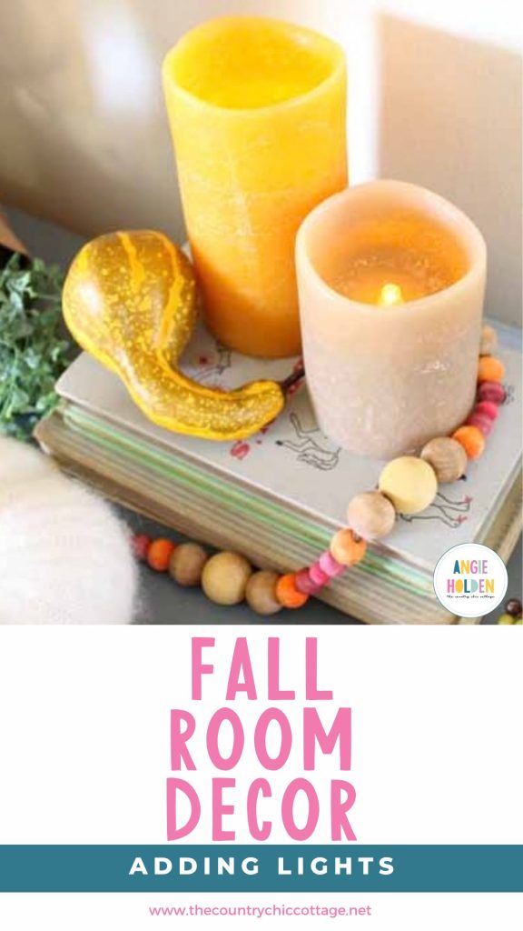 fall room decor by adding lights