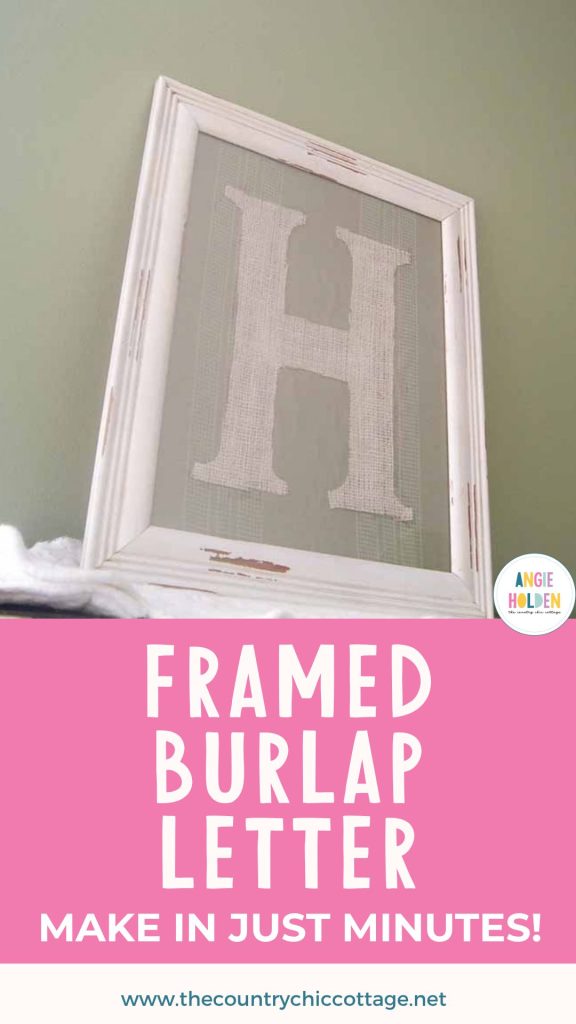 framed burlap letter