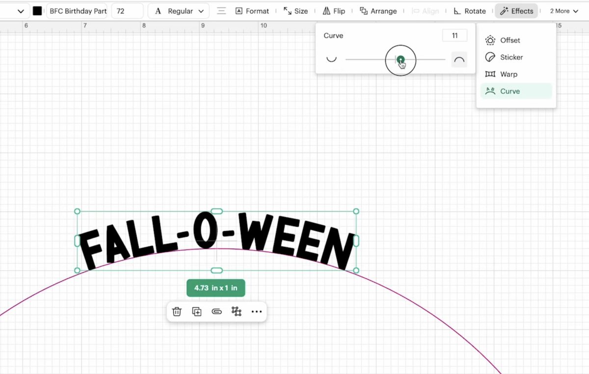Create matching text design in Design Space.