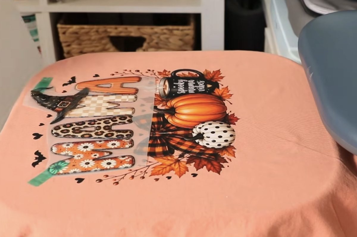 Locate the glitter print and secure with heat-resistant tape.