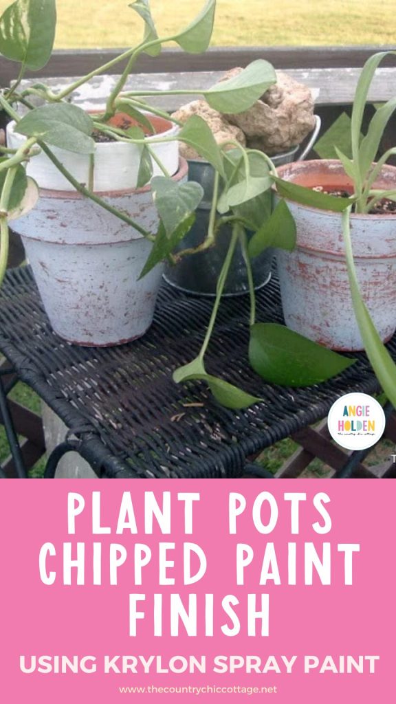 plant pot chipped paint finish
