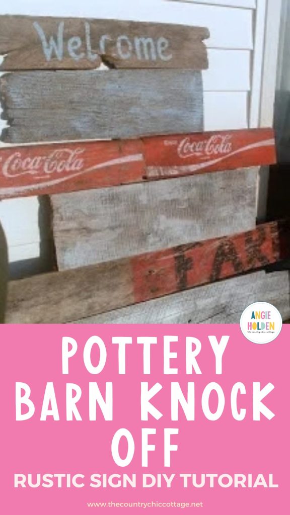 pottery barn knock off rustic sign