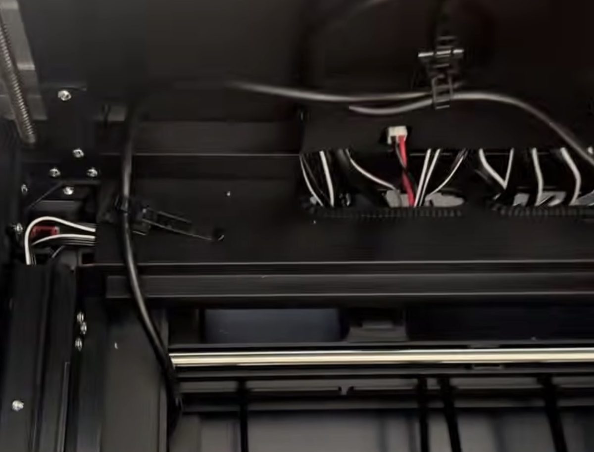 Secure the cords so they don't interfere with the pass-through feeder.