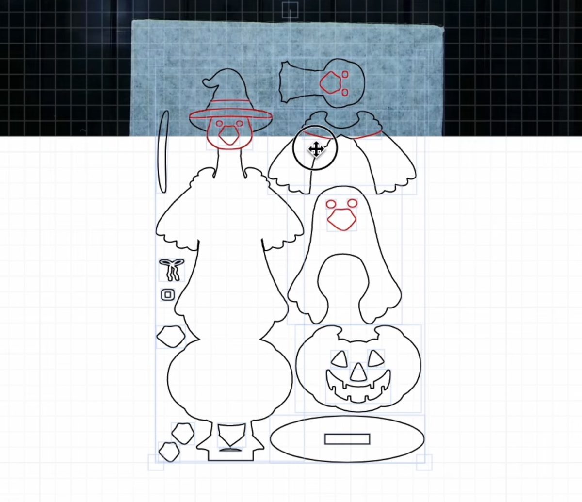 Rearrange the design to fit on the material.