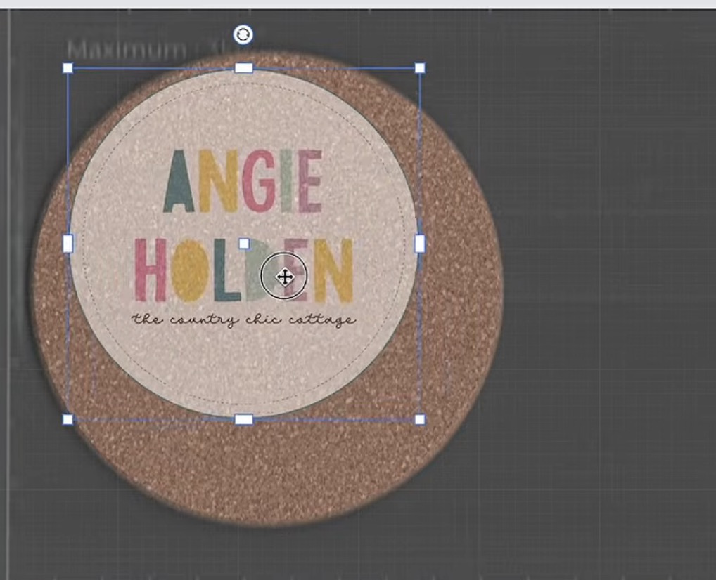 Resize the logo to fit on the coaster.