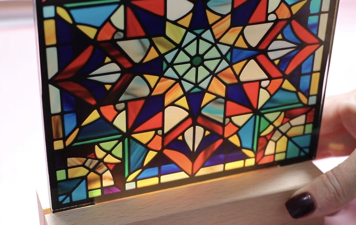 Finished stained glass design.