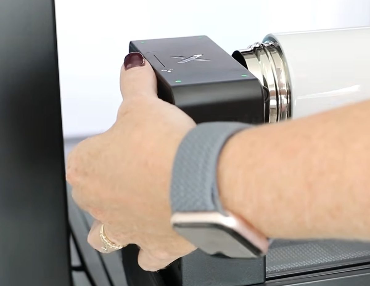 Install the tumbler onto the rotary accessory.