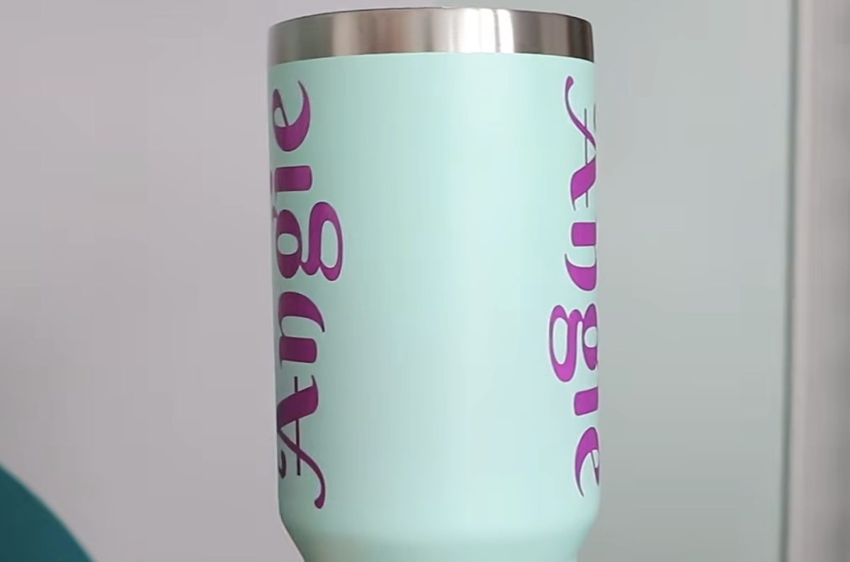 Uncentered designs on tumbler.
